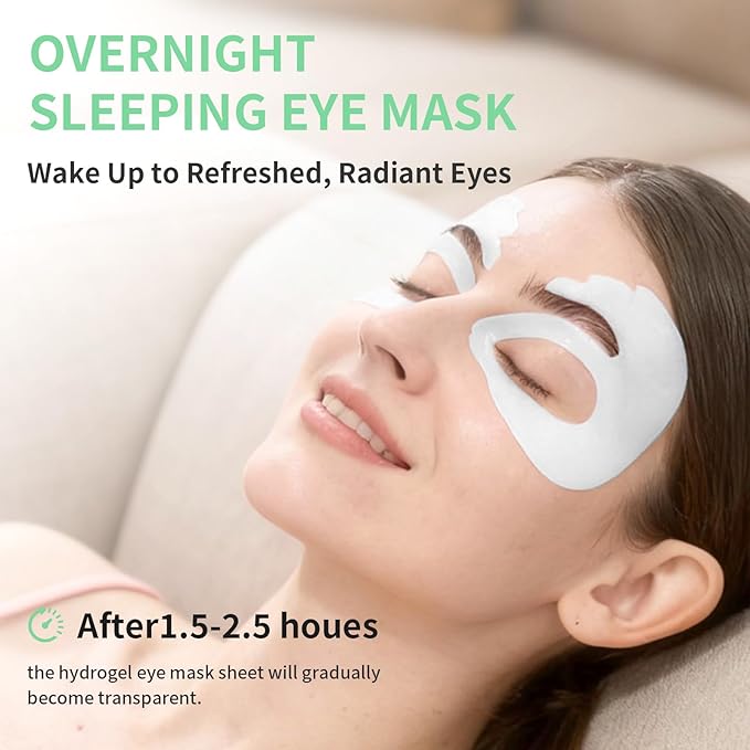 SPODARE OK Shape Eye Masks, 360° Fit Under Eye Patches with Collagen and Lavender Flower Extract, Firming Eye Masks for Puffy Eyes, Wrinkles, Self Care Gifts for Women - 18 Pairs, Calm Green