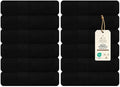 Bulk Large Bath Towels Set of 12 – 100% Cotton Terry – 24" x 50" – Quick Dry, Soft & Highly Absorbent – Black Towels for Bathroom, Gym, Spa, Pool & Daily Use