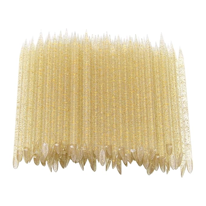 100 pieces disposable cuticle pusher, cuticle pusher remover cleaner for fingernail, cuticle cleaning and nail care for beginners and professional nail technicians(yellow)