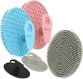 Silicone Body and Face Scrubber Set 5 Pack, BEAUTAIL Shower Bath Scrubber, Gentle Exfoliating Brush for Women Men Sensitive Skin, More Hygienic Than Traditional Loofah, Long Lasting, Pink+Blue+Gray