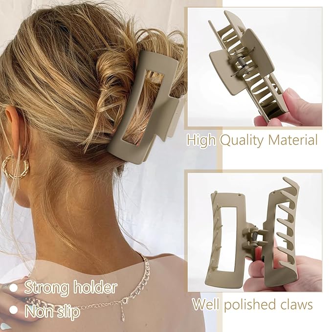 SPA Headbands and Wristband Set for Face Washing with Clear Bag Cute Skincare Makeup Headband Wrist Bands Hair Clips for Women Teenage Girls Gifts Trendy Stuff Khaki