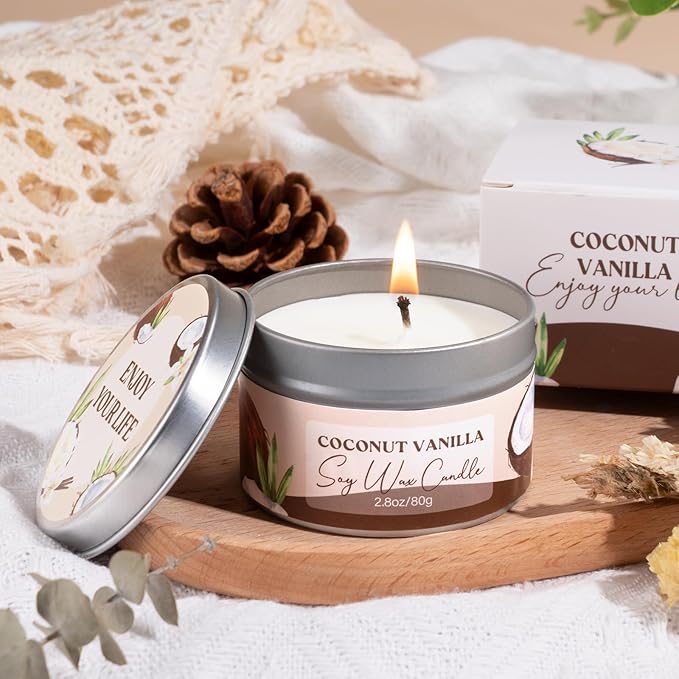 Mothers Day Gifts for Mom, Spa Gift Baskets for Women, Vanilla Coconut Bath and Body Gifts Set for Women, Home Spa Self Care Gift, Relaxing Bath Set for Mom Wife Sister Friends Sister Girlfriend