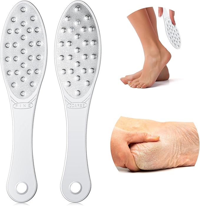 1 Pcs Stainless Steel Foot File Callus Remover Double Sided Metal Foot Rasp Scrubber for Wet or Dry Skin Professional Pedicure Tool for Hard Skin & Cracked Heels, Easy to Clean (Classic Style)