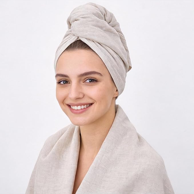 100% Linen Bath Towel 30x53 Inches with Hanging Loop – Lightweight, Quick-Dry & Highly Absorbent Thin Towel for Beach, Swim, Hotel, Spa & Bathroom – Soft Natural Hair & Body Shower Towel