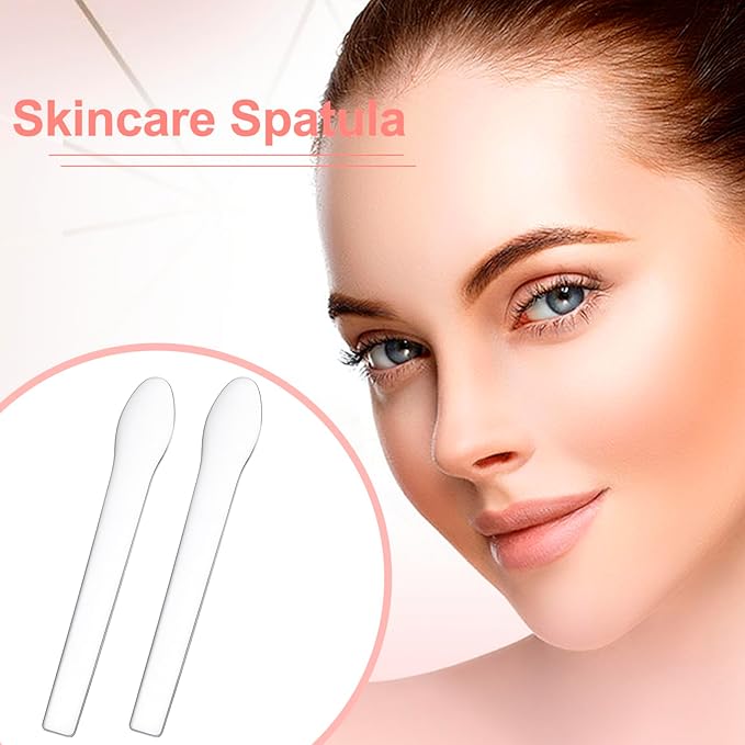 Pndeyo 3pcs Mini Stainless Steel Makeup Spatula, Silver Reusable Cosmetic Cream Spatulas Spoon, Skincare Scoop Applicator Facial Massage Beauty Tools for Mixing and - 2.73"×0.43"