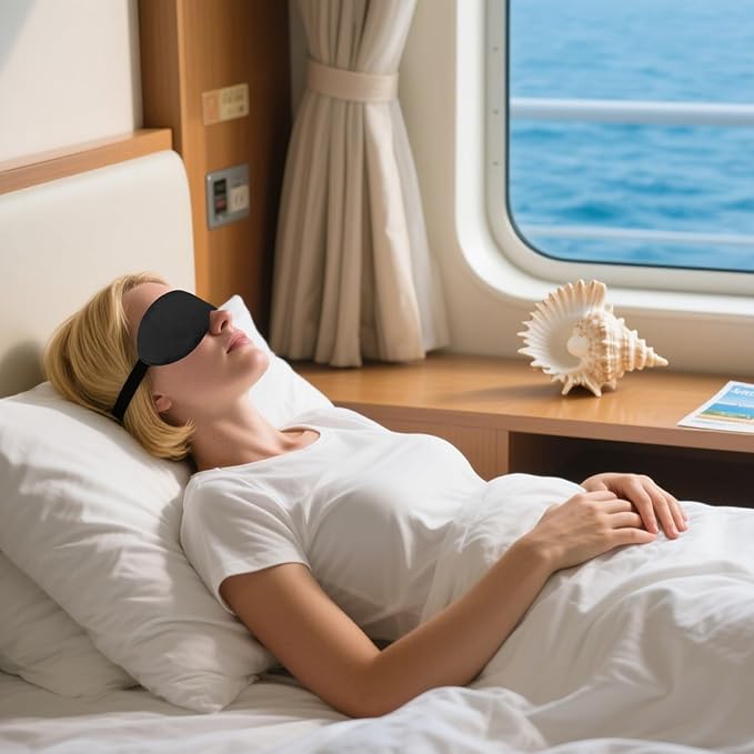 2 PCS Black Satin Sleep Masks, Adjustable Silk Eye Mask for Sleeping, Eye Sleep Shade Cover, Blind Folds Soft Breathable Blindfold for Play Party Games Airplane Travel Essentials Cover Gifts