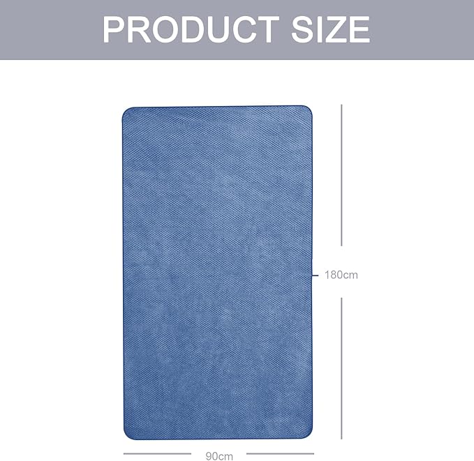 MaopaoBeauty 2 Pack Bath Towel Set 35" x 70", Extra Large Waffle Bath Towel Set, Microfiber Super Soft Highly Absorbent, Sturdy Quick Drying Towels for Bathroom, Gym, Sports, Yoga (2PCS Light Blue)
