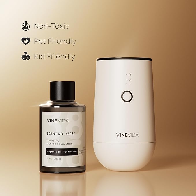 VINEVIDA [4 Fl Oz] Ocean Rain Fragrance Oil for Cold Air Diffusers, Essential Oils for Diffuser Oil Refill & Air Freshener Room Spray
