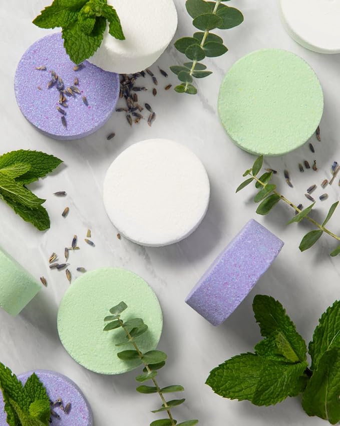 Lifearound2angels Therapeutic Shower Steamer 12 Pack Made in USA Stress Relief Lavender Shower Vapor Shower Bomb Tablets Self Care Relaxation Gifts for Women Spa Christmas Gifts Stocking Stuffer