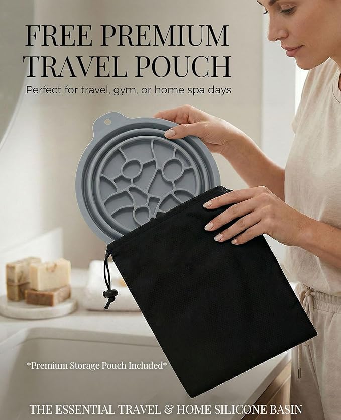 Face Ice Bath Bowl with Built-in Ice Tray, Foldable Silicone Face Bowl for Ice, Reusable Small Ice Facial Bowl for Puffiness Reduction, Skin Tightening, Acne Relief, Spa Tool for Home, Travel