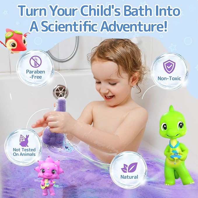 SWCANDY Bath Toys Kids Bath Bomb Potion, Easter Basket Stuffers Essentials, 6 Pack Nontoxic Bathtub Colorful Bubble Foam Scientific Soap Magical Fizzes Eruption for Ages 4-8 Boys Girls Toddlers