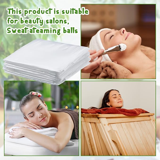 Teling 150 Pcs 60 Pcs Disposable Sauna Blanket Liners, 47x83 Inch Plastic Sheets for Body Wrap, Spa, Beauty Salon, Far Infrared Sauna, Hygienic Disposable Spa Accessories