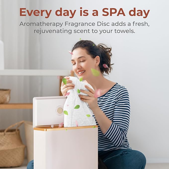 SereneLife Luxury Rectangle Towel Warmer - Spa & Bathroom Heater with Custom Fragrance, Auto Shut-Off, Fits 2 large Towels, Blankets, Bathrobes, PJ's - Perfect Gift for Him & Her (Rose Gold)