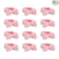 Spa Headbands,Makeup Headbands for Women,Facial Headband Bulk,Soft Coral Fleece Headband for Makeup,Cosmetic Head Wraps,Bow Hair Bands for Face Washing Shower Skin Care (pink, 12pcs)