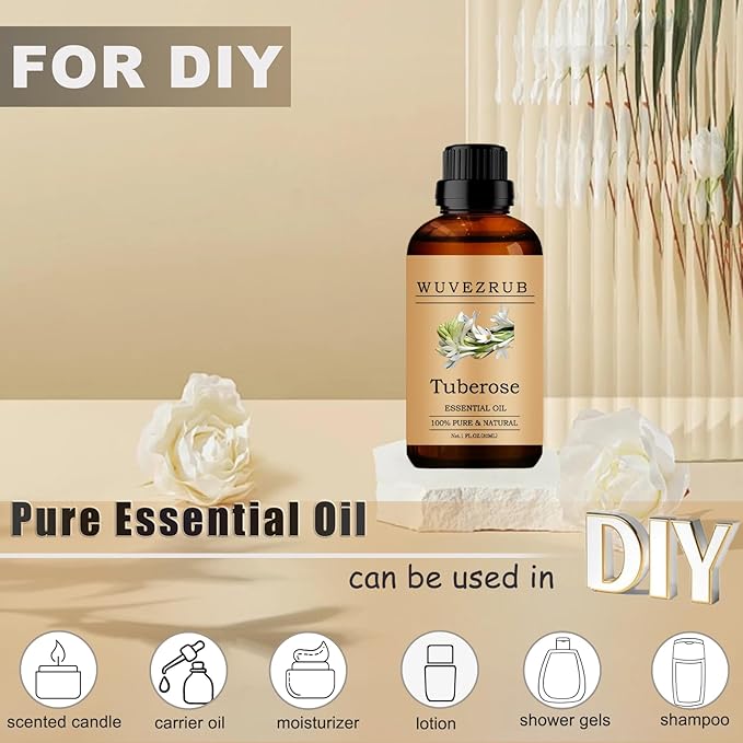 Tuberose Essential Oils, 30ML Pure and Natural Essential Oil for Aromatherapy Diffuser - Tuberose / 1 Fl Oz
