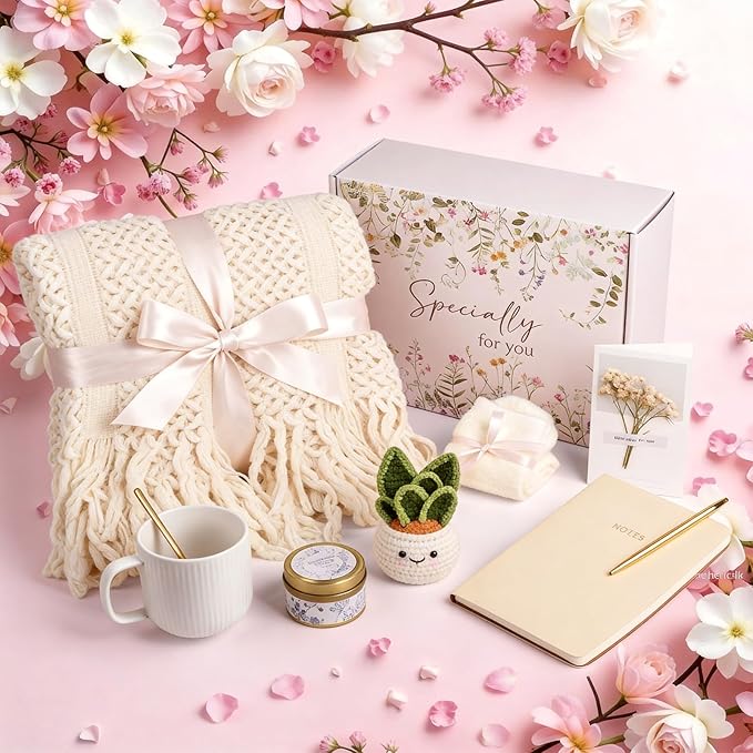 Mothers Day & Birthday Gifts for Women, Gift Baskets for Women, Self Care Gifts Care Package, Thank You, Get Well, Sympathy Inspirational Friendship Gifts Box for Mom, Grandma,Sister,Friends,Girls