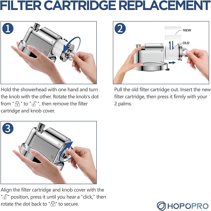 High Flow Filtered Shower Head, HOPOPRO 5 Modes High Pressure Fixed Showerhead with NSF Certified Filter Replacement Cartridge, Remove 99% Chlorine, Improves Skin Hair Condition (6 Inch Silver)
