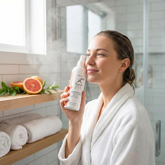 Soothing Shower Spray – 4oz Aromatherapy Shower Steamer Mist for a Spa-Like Experience – Relieves Stress & Elevates Your Shower – All-Natural Essential Oils (Grapefruit)