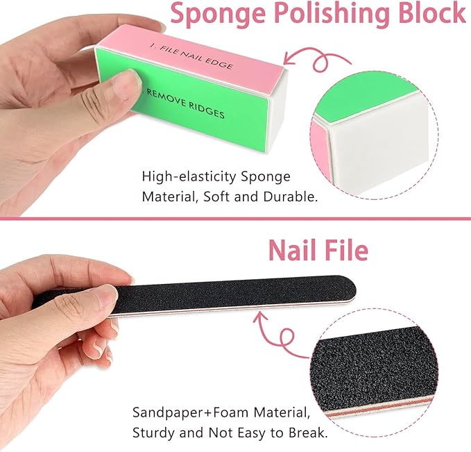 LNAUJS 26 Pack Nail Files and Buffers Set, 100/180 Grit Black Nail Files and Nail Buffer Blocks, Professional Pedicure and Manicure Tools Kit for Nail Care and Nail polishing