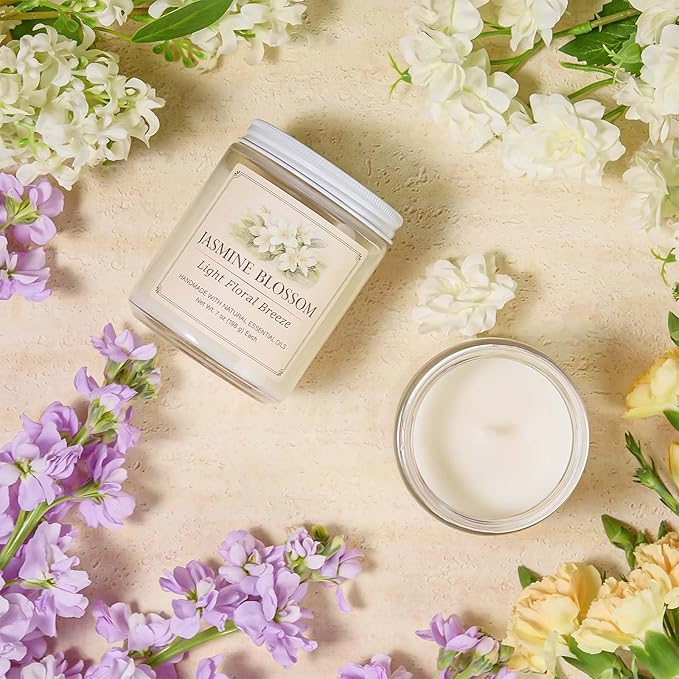 Scented Candles Gift Set for Women, 6 Pack Aromatherapy Soy Candles for Home, Coconut Vanilla, Lemon Verbena, Fresh Linen, Ocean Breeze, Eucalyptus Mint & Jasmine Blossom