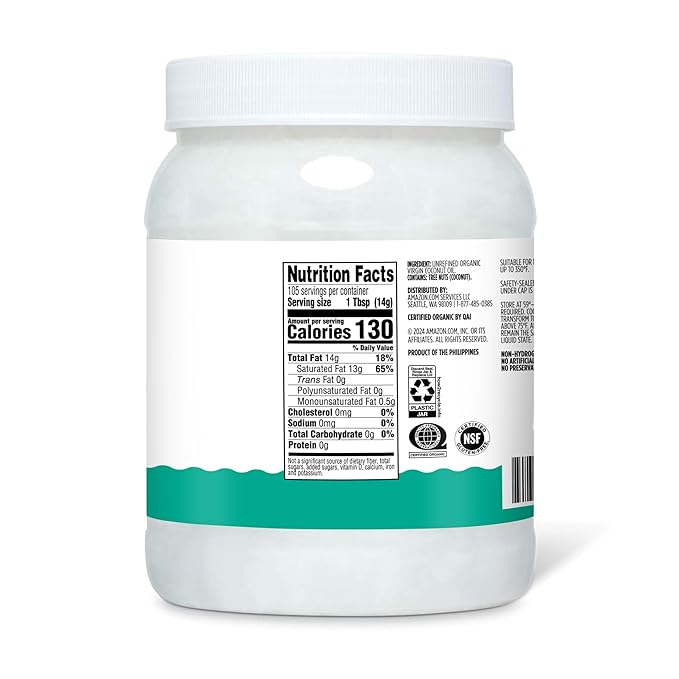 Amazon Grocery, Organic Virgin Coconut Oil, 54 Fl Oz