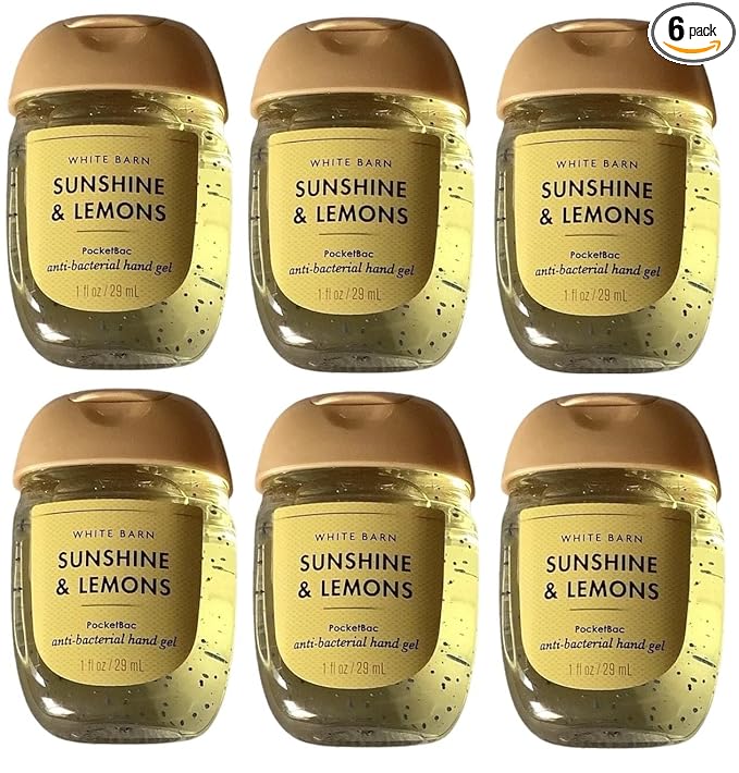 Bath and Body Works Classic Scents Pocketbac Gel Sanitizers - Pack of 6-1 oz each (Sunshine Lemons)