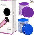 Trazzo 80/120/180 Grit Replacement Sanding Discs for Electric Foot File - Color-Coded Refill Sandpaper Pads for Callus Remover, Fits Most Round Foot Grinders (60PCS)