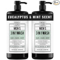 Dead Sea Collection Eucalyptus Mint Men’s Body Wash – 3 in 1 Body Wash for Men for Hair, Face & Body – Moisturizing Shower Gel with Dead Sea Minerals – Pack of 2 (33.8 fl oz each)