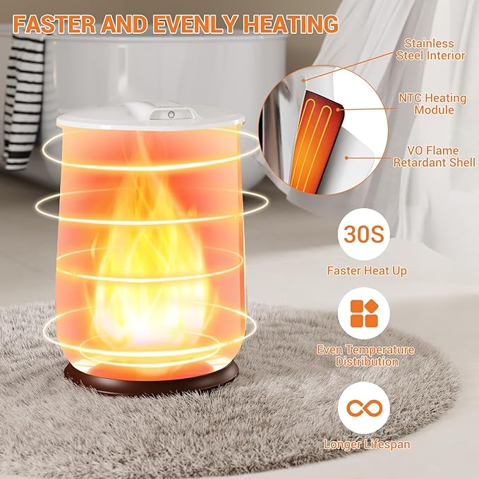 GarveeLife 20L Flip-Top Towel Warmer - Adjustable Temperature with Timer, LED Display & Auto Shut-Off for Bathroom, Quickly Warms Towels & Bathrobes Evenly