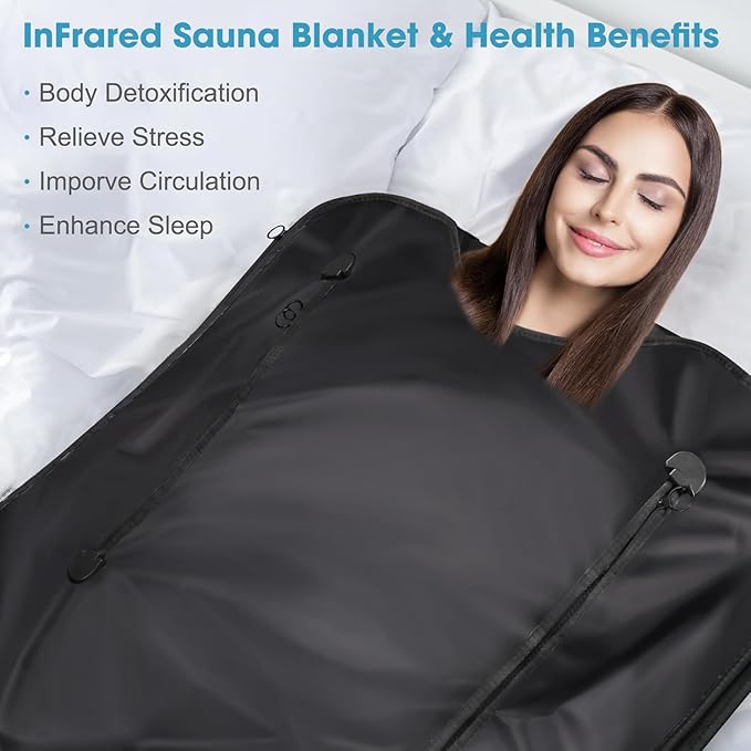 mysuntown Infrared Sauna Blanket for Detoxification，Portable Sauna Blanket for Home use,86-158℉,20-60 Minutes Timer,6.23ft x 2.95ft