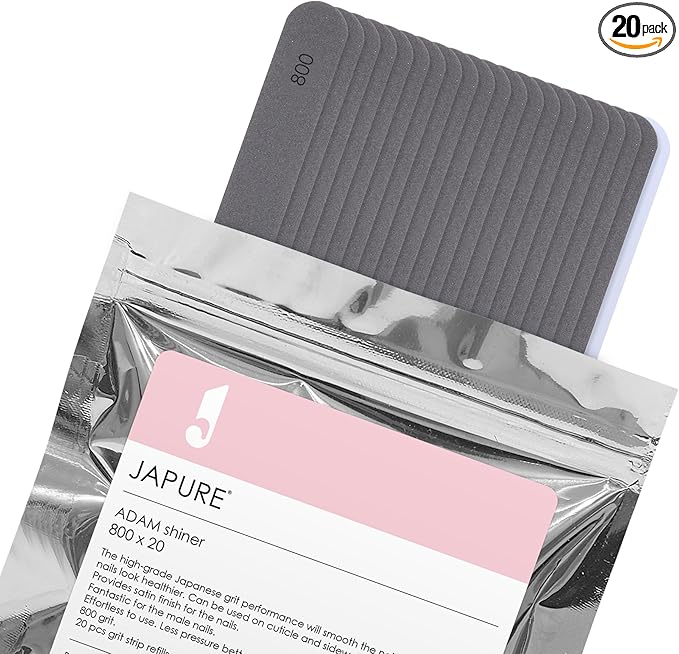 ADAM Shiner Professional Nail Files - 800 Grit 20 Pcs - Salon Quality Manicure & Pedicure Files - Durable Emery Boards for Nail Technicians