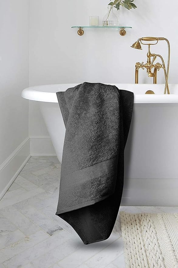 Softolle Luxury Bath Towels Set of 4 (27” x 54”) | Towels for Bathroom | Super Soft | Highly Absorbent Towels for Home, Spa, Gym (Silver Grey-Charcoal Grey)