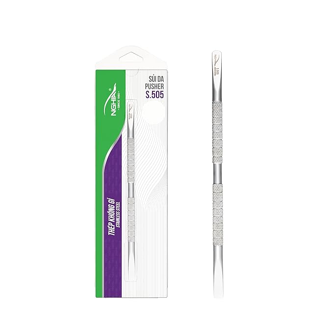 NGHIA Pusher - S-505 (Stainless Steel) | Double–Ended Cuticle Pusher | Precision Nail Care Tool| Premium Quality for Nail Care | Ergonomic Design | Suitable for Professional & Home Use…