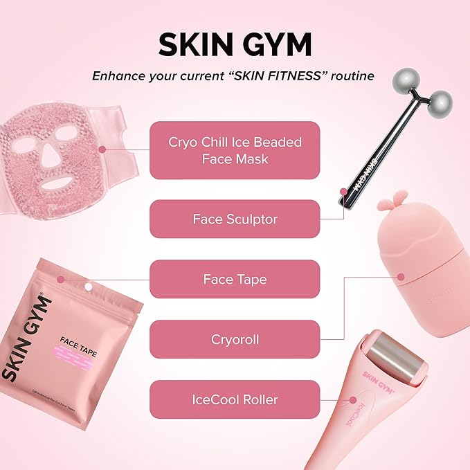Skin Gym Jade Facial Roller & Gua Sha Tool Workout Set, Revitalizing Skincare for Enhanced Glow & Smooth Skin