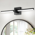 EDISLIVE Modern Dimmable LED Vanity Light 360° Rotatable Bathroom Vanity Wall Lighting Fixtures, 23.2 in Mirror Wall Sconce Fixtures for Bathroom Bedroom Makeup Living Room,6000K(Black)