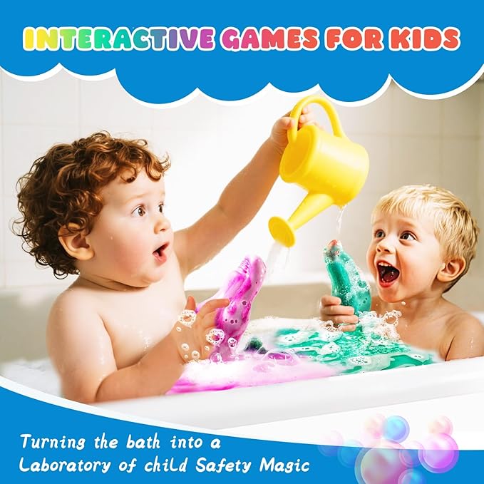 Potions Bath Bombs for Kids, Boys & Girls Teen Mothers Day Gifts from Kids, 4 Pack Colorful Fizzy Bubble Bath for Fun and Educational Bath Time, Cool Foam Explosion Bath Toys for Kids Ages 3-12