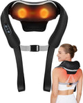 Neck Massager with Heat Cordless: Shiatsu Back Shoulder Massage Tools for Pain Relief Deep Tissue Electric 4D Kneading for Muscle Remedy Lymphatic Drainage Gifts for Men Women Mom Dad (Black)