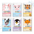 Epielle Character Face Mask Fuzzy Friends 6 Pack, Fun & Effective Korean Skin Care, Spa Party Favors, Mothers Day Gifts, Birthday Gifts for Women, Self Care Gifts