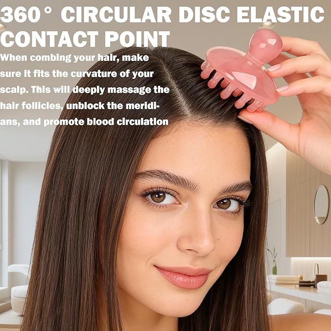 Scalp Massage Tool,21 Long Rounded Teeth Scalp Massager Hair Growth,Resin Head Massage Tool For Lymphatic Drainage & Cellulite Massage - Full-Body Gua Sha Comb For Men Women,Portable Massage Tool