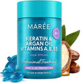 MAREE Hair Serum for Frizzy Dry Hair – Styling Capsules with Keratin, Argan Oil, Vitamins A E B5 – UV & Heat Protectant Frizz Control Serum for Women – Aceite Para el Cabello Treatment | for Frizzy, Styling Capsules, with Jojoba, for Women, Frizzy, Dam...