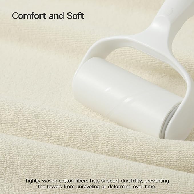 ecolook Bath Towels Set of 4,100% Cotton,27 x 55 Inches,Quick-Drying & Absorbent,Soft,Lightweight Towels for Bathroom,Shower,Spa, Gym & Hotel,Beige
