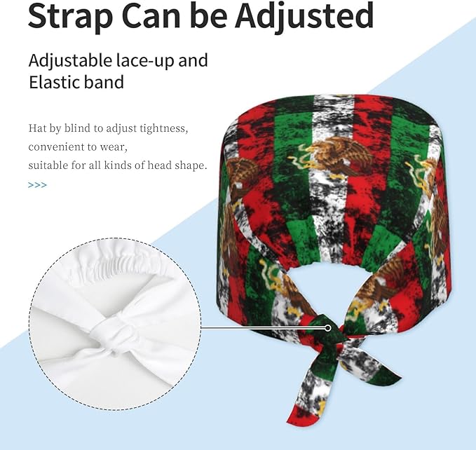 Adult Working Cap Adjustable Cleaning Work Sweatband Scrub Hat Tie Back Hats Headwear Bouffant Hat Head Headgear