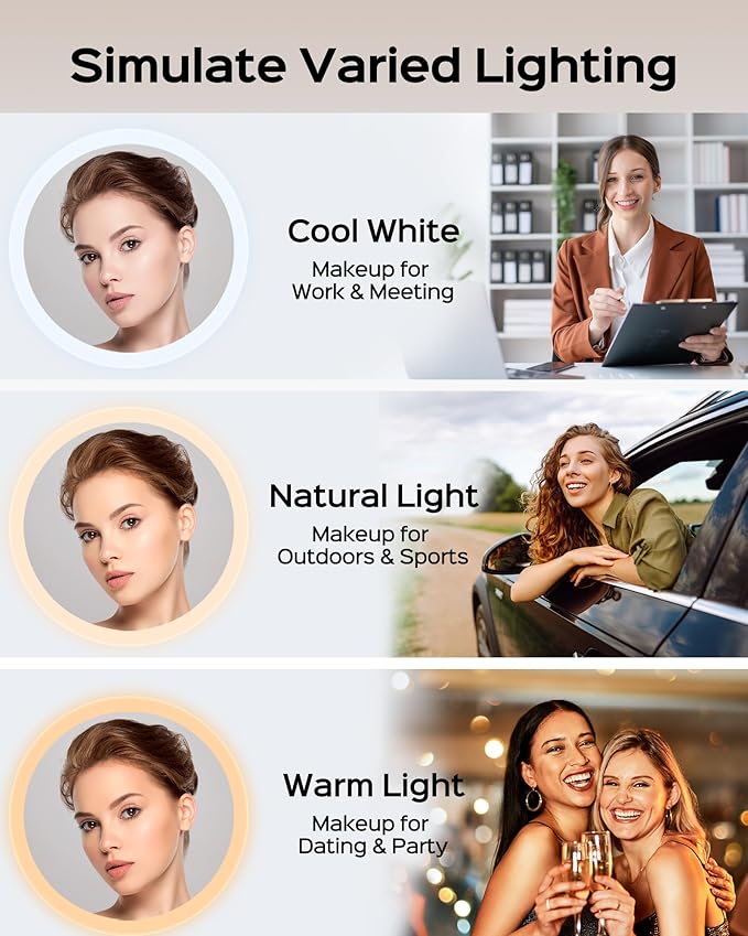 JACKYLED Modern Bathroom Light Fixtures Over Mirror 3 Color Temperatures 2-Head Bathroom Light Bars 360°Swivel 24W LED 1200LM 24-Inch Vanity Lights Hard-Wired, 2700K/4000K/6500K, Brushed Gold