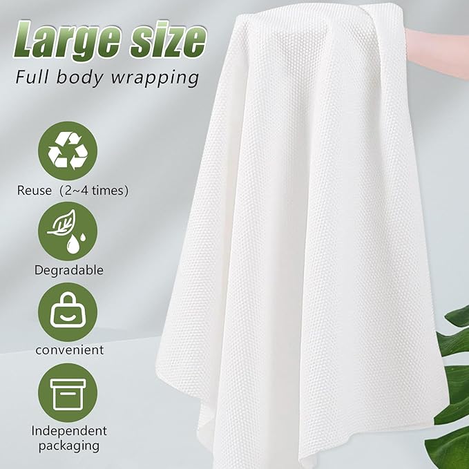 20pc Disposable Bath Towels Durable Large Portable Thicken Camping Towels Quick Dry, Absorbent,Ultra Soft for Travel Hotel Swimming Gym Sauna Spa Pet Sports Hiking Beach Spa 55''X 31.5''