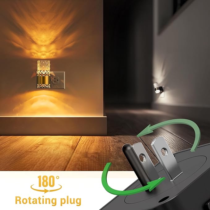 L LOHAS LED Night Light,Modern Night Lights Plug into Wall,Amber-3000K-5000K Adjustable Color Temperature Night-Light,Dimmable Nightlights with Dusk to Dawn Sensor for Rooms Bathroom Hallway