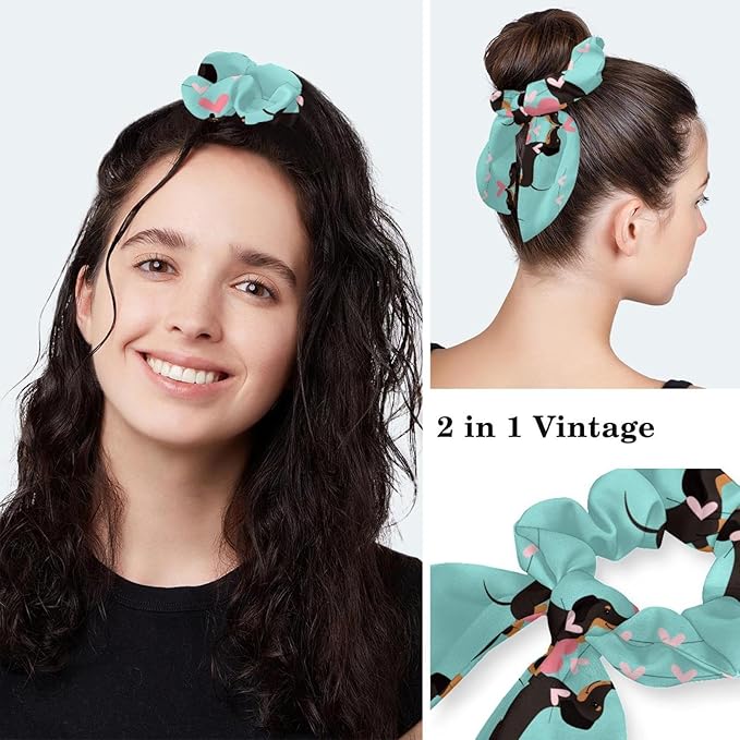 Ethnic Aztec Pattern Adjustable Scrub Cap Hat with Button, Working Hat Sweatband with Bow Hair Scrunchy for Woman