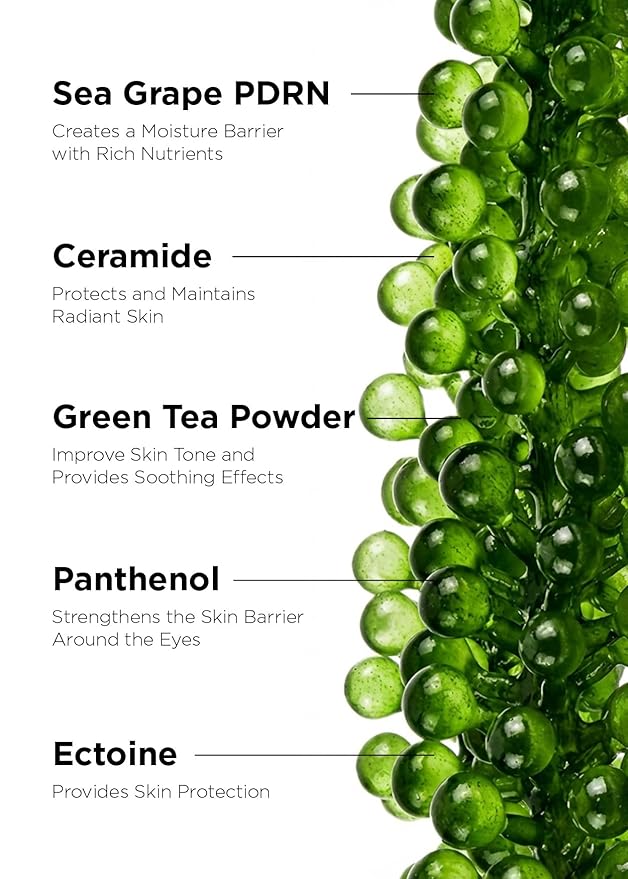 bewants Sea Grape Vegan PDRN Eye Patches for Sensitive Skin | Formulated with Collagen, Green Tea, Ceramides and Pathenol | Hydrating & Firming Under Eye Mask | Mothers Day Gift
