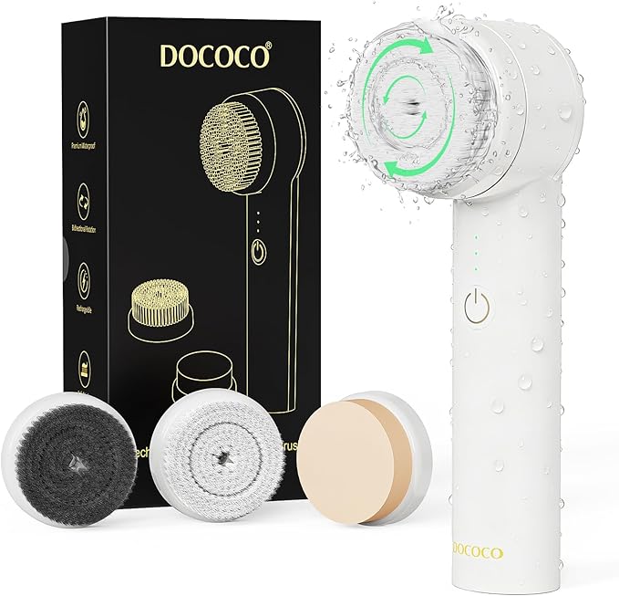 Facial Cleansing Brush, Electric Face Scrubber with 2 Rotational Directions, 3 in 1 Facial Brushes for Cleaning and Exfoliating, 3 Speeds Adjustable, Waterproof Face Wash Brush for Men Women