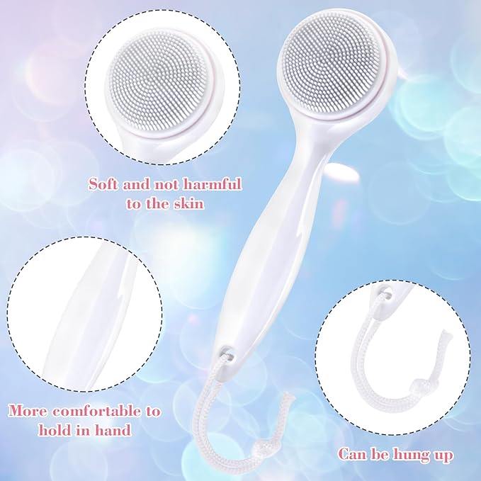 HINZIC 2 Pack Silicone Manual Facial Cleansing Brush, Skin Friendly Waterproof Face Cleaning Scrubber Exfoliator Cleanser for Blackheads Whiteheads Makeup Residues Removal- White