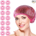 100 Pcs Pink Disposable Shower Caps,Shower Caps for Women Plastic Caps Hat Large Cap Elastic Hair Cap for Home Use Hotel Spa Hair Salon,Personal Care Bathing Accessories